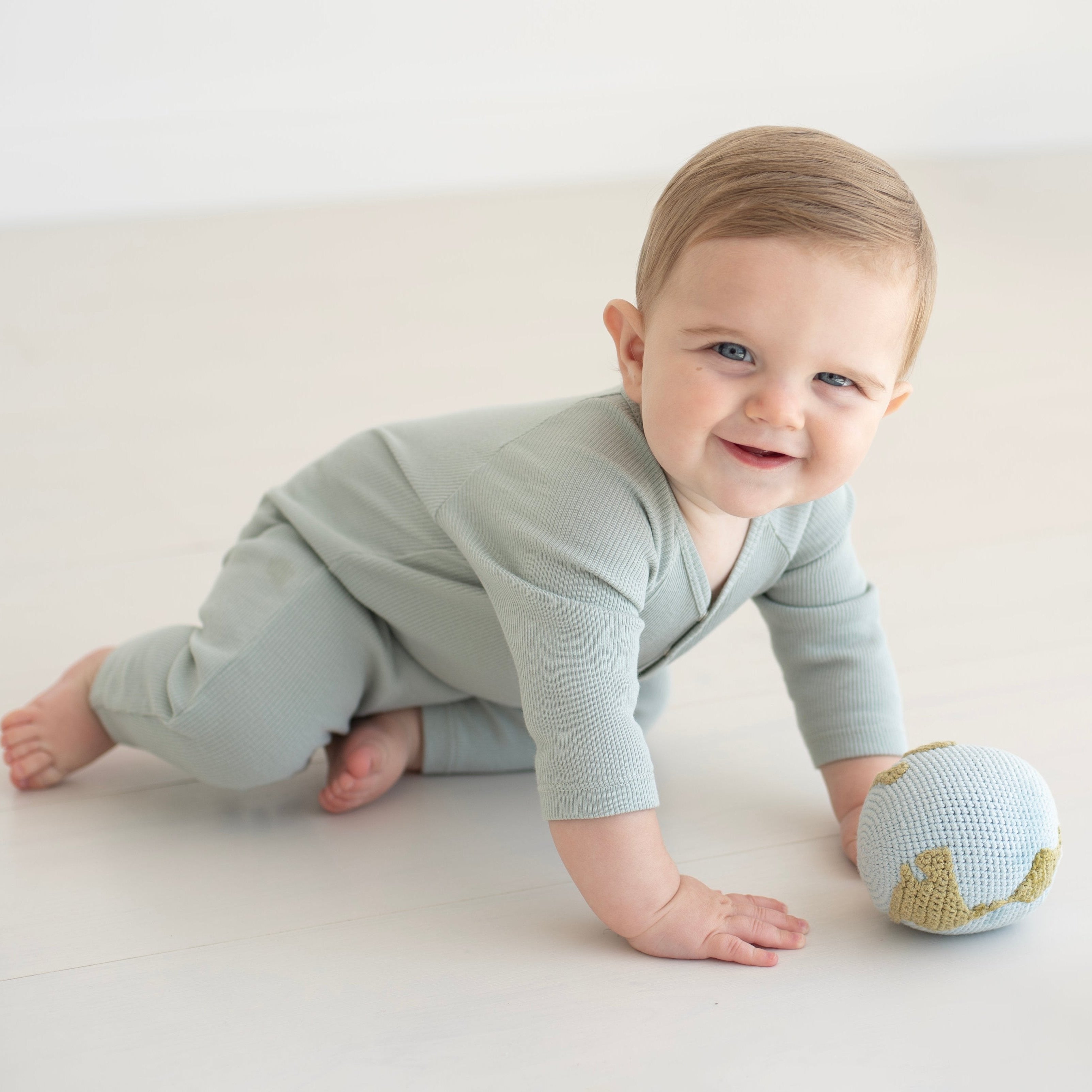 2x2 Rib V-neck Raglan Coverall