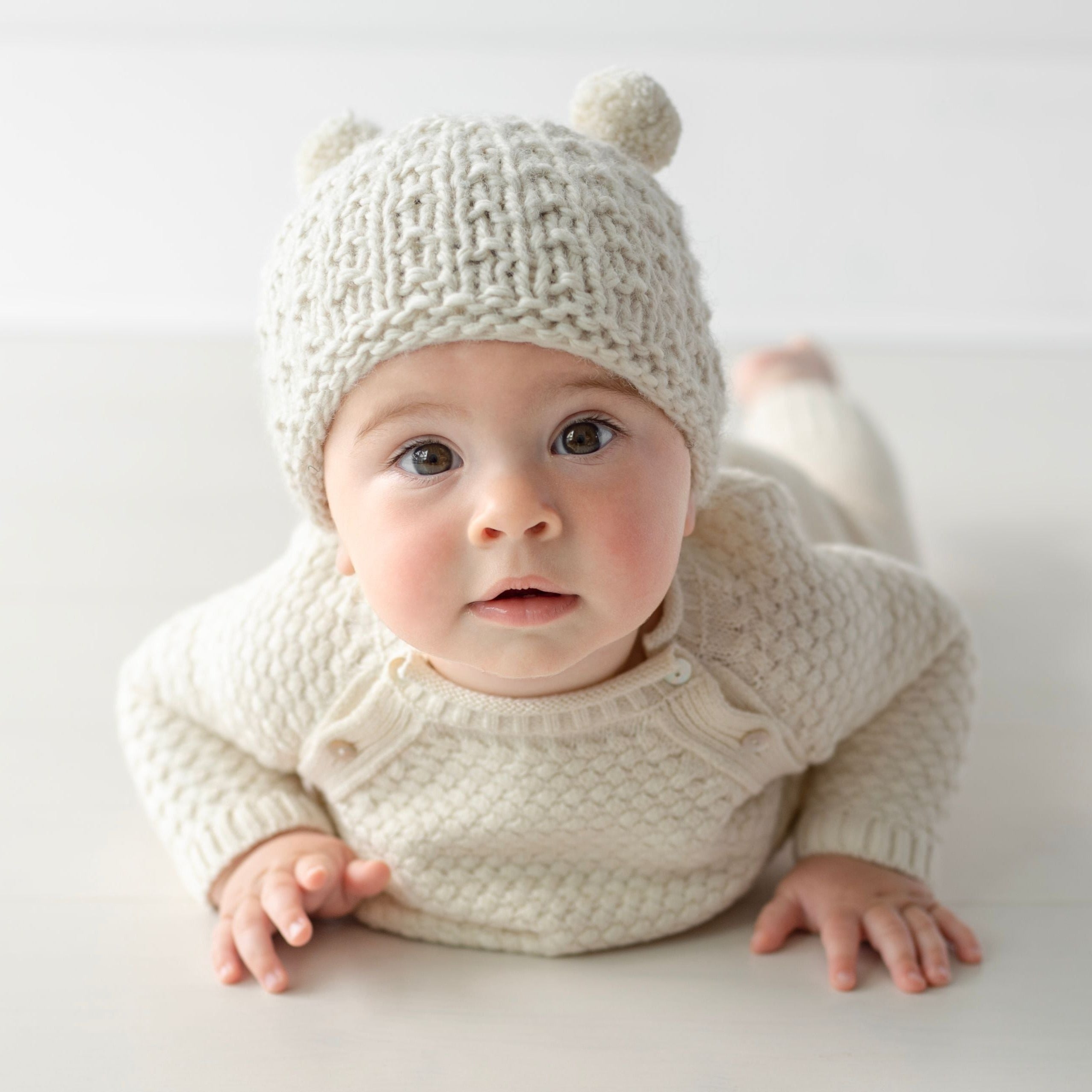 Natural Dyed Hat with PomPoms