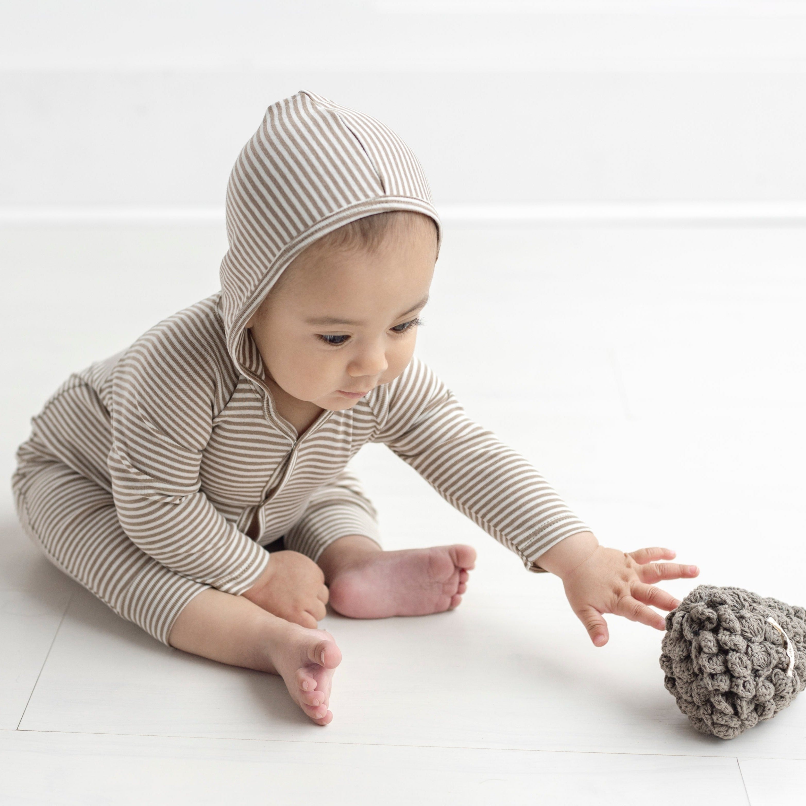 Petite Stripe Hooded Coverall