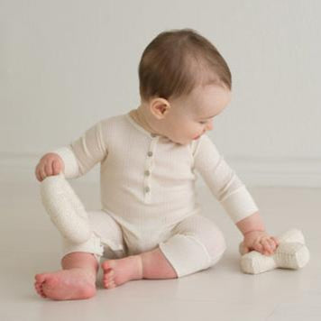 Long Sleeved Henley Ribbed Coverall