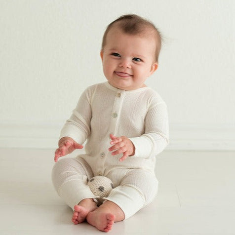 Variegated Ribbed Long Placket Coverall